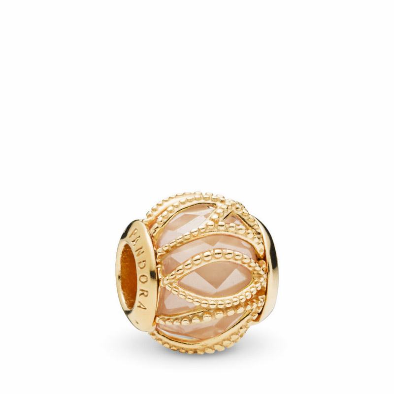 Pandora Shine™ Intertwining Radiance Charm Ireland - 18ct Gold Plated/Gold/Cubic Zirconia - 327149BC